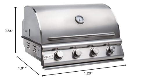 Blaze Outdoor Kitchen Grill | 32- inch Built-in Propane Gas Grill | 4 Burner Barbecue | Premium BBQ | Commercial Grade Grilling Experience | Best in Class Warranty | Prelude LBM BLZ-4LBM-LP