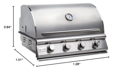 Blaze Outdoor Kitchen Grill | 32- inch Built-in Propane Gas Grill | 4 Burner Barbecue | Premium BBQ | Commercial Grade Grilling Experience | Best in Class Warranty | Prelude LBM BLZ-4LBM-LP