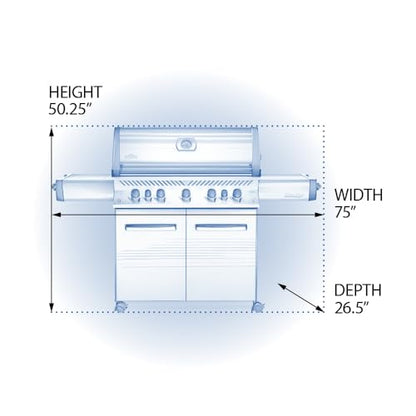 Napoleon P665RSIBNSS Prestige 665 RSIB Natural Gas Grill, sq. in + Infrared Side and Rear Burner, Stainless Steel