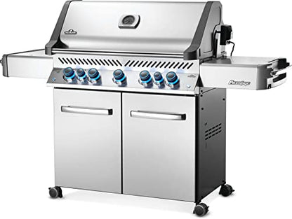 Napoleon P665RSIBNSS Prestige 665 RSIB Natural Gas Grill, sq. in + Infrared Side and Rear Burner, Stainless Steel