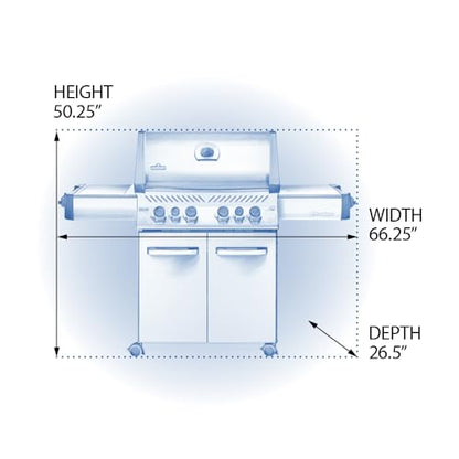 Napoleon P500RSIBPSS-3 Prestige 500 RSIB Propane Gas Grill, sq. in + Infrared Side and Rear Burner, Stainless Steel