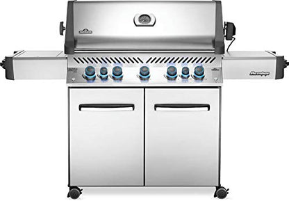 Napoleon P665RSIBNSS Prestige 665 RSIB Natural Gas Grill, sq. in + Infrared Side and Rear Burner, Stainless Steel