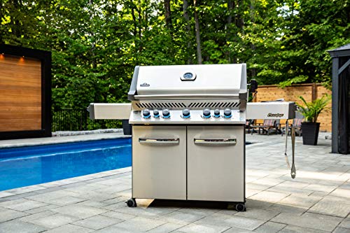 Napoleon P665RSIBNSS Prestige 665 RSIB Natural Gas Grill, sq. in + Infrared Side and Rear Burner, Stainless Steel