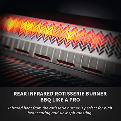 Napoleon P665RSIBNSS Prestige 665 RSIB Natural Gas Grill, sq. in + Infrared Side and Rear Burner, Stainless Steel