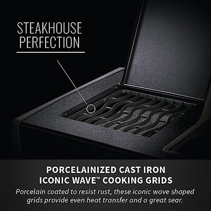 Napoleon Rogue XT 425 BBQ Grill, Black, Propane Gas - RXT425SIBPK-1 With Three Main Burners, Infrared Sear Station Side Burner, Barbecue Gas Cart, Folding Side Shelves, Instant Failsafe Ignition