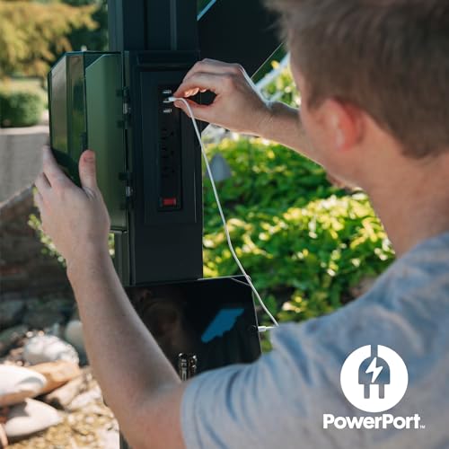 Backyard Discovery Rockport XL Black Metal Steel Grill Gazebo, Insulated Steel Roof, Cook Station, Barbeque, Patio, Deck, Withstand Wind Snow, Corrosion Resistant, Reduce Heat Transfer, Power Ports