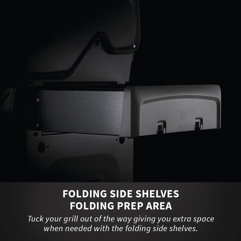 Napoleon Rogue XT 425 BBQ Grill, Black, Propane Gas - RXT425SIBPK-1 With Three Main Burners, Infrared Sear Station Side Burner, Barbecue Gas Cart, Folding Side Shelves, Instant Failsafe Ignition