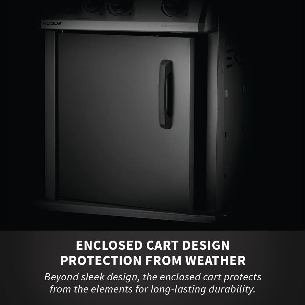 Napoleon Rogue XT 425 BBQ Grill, Black, Propane Gas - RXT425SIBPK-1 With Three Main Burners, Infrared Sear Station Side Burner, Barbecue Gas Cart, Folding Side Shelves, Instant Failsafe Ignition