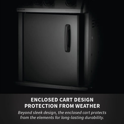 Napoleon Rogue XT 425 BBQ Grill, Black, Propane Gas - RXT425SIBPK-1 With Three Main Burners, Infrared Sear Station Side Burner, Barbecue Gas Cart, Folding Side Shelves, Instant Failsafe Ignition