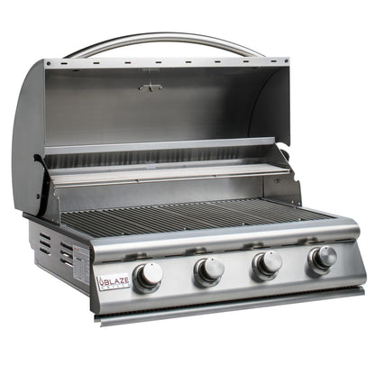 Blaze Outdoor Kitchen Grill | 32- inch Built-in Propane Gas Grill | 4 Burner Barbecue | Premium BBQ | Commercial Grade Grilling Experience | Best in Class Warranty | Prelude LBM BLZ-4LBM-LP