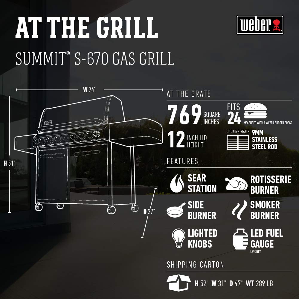 Weber Summit S-670 Gas Grill, Liquid Propane