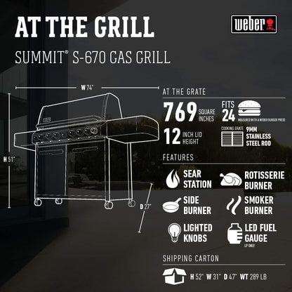 Weber Summit S-670 Gas Grill, Liquid Propane