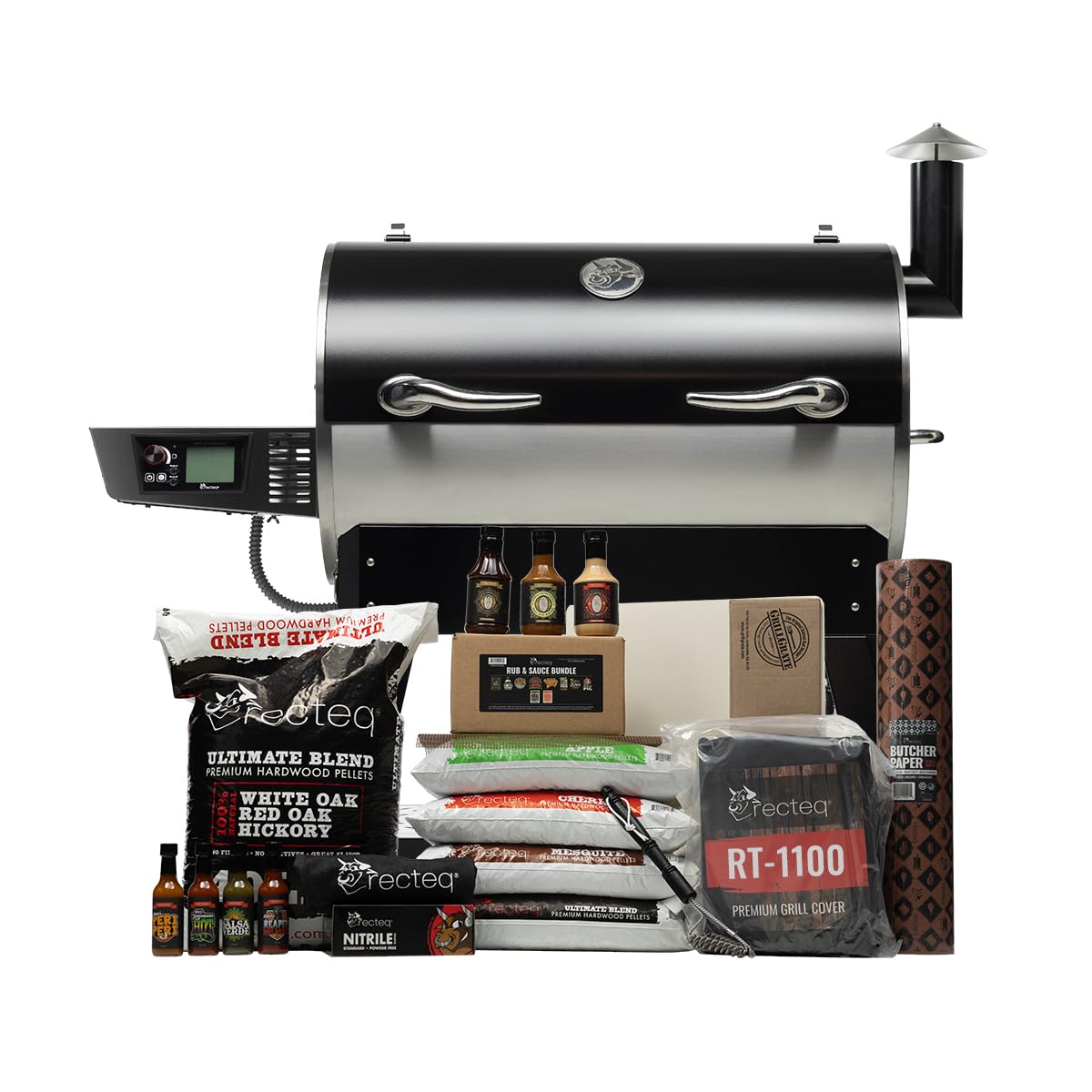 recteq Flagship 1100 Wood Pellet Smoker Grill & BBQ Master Bundle Bundle | Wi-Fi-Enabled, Electric Pellet Grill | 1100 Square Inches of Cook Space |