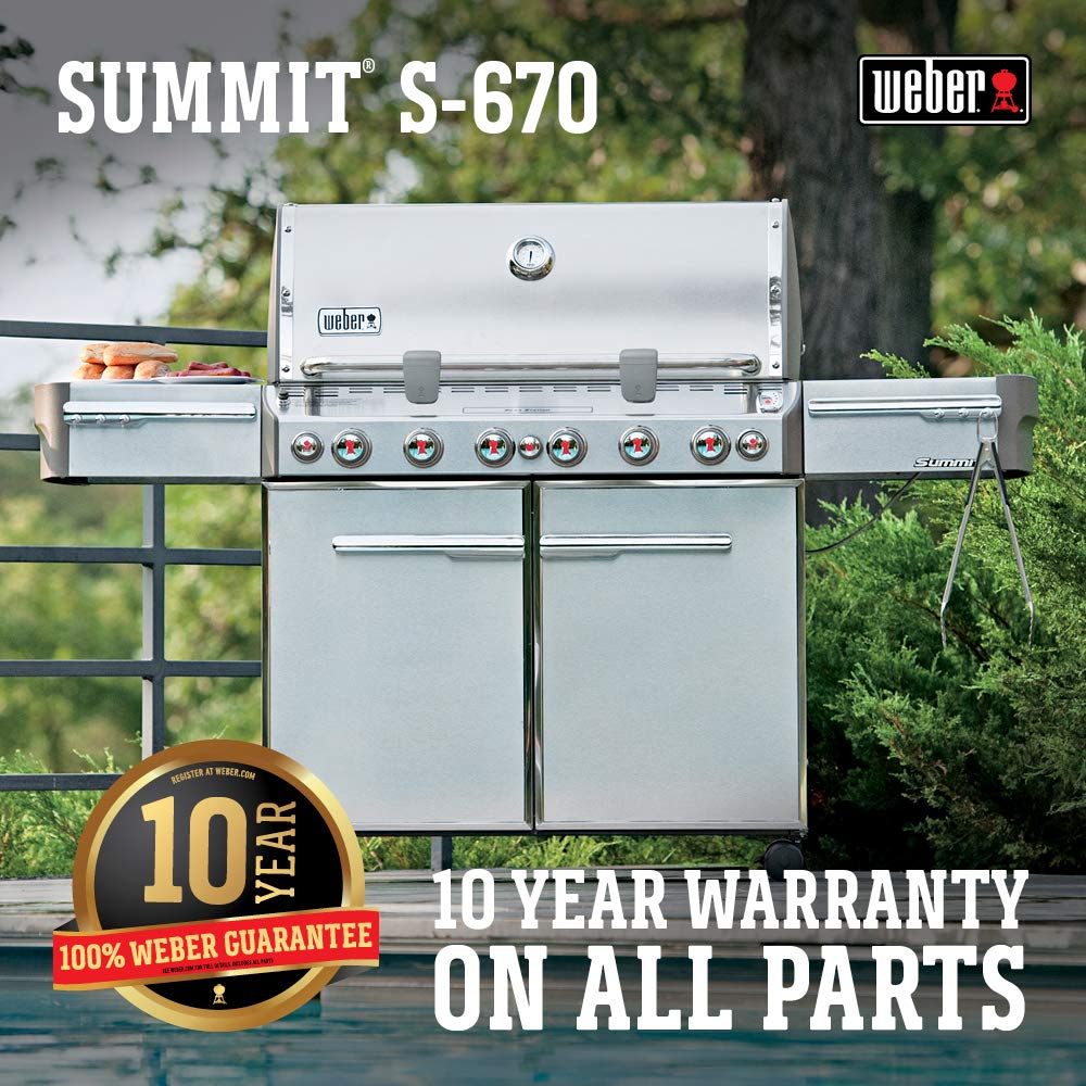 Weber Summit S-670 6-Burner Natural Gas Grill, Stainless Steel