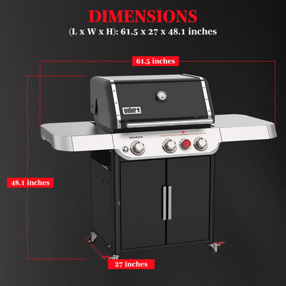 Weber Genesis E-325S Liquid Propane Gas Grill, Black