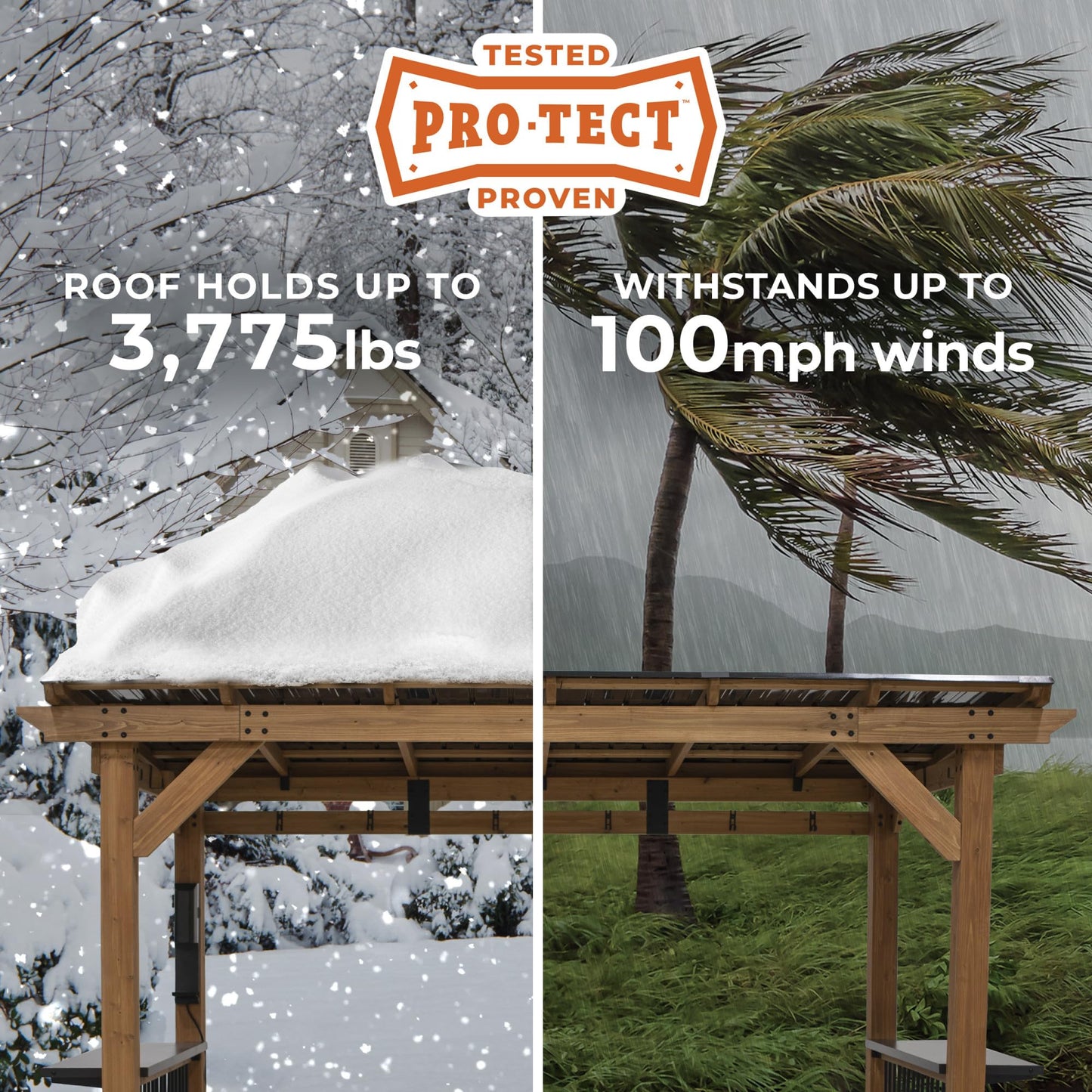 Backyard Discovery Saxony XL Grill Gazebo, 2 full Size Grills, Griddles or Smokers Steel Metal Roof, Wind Resistant - 100 mph, Supports 30 In of Snow, Electrical Outlet, USB, Grilling Hooks