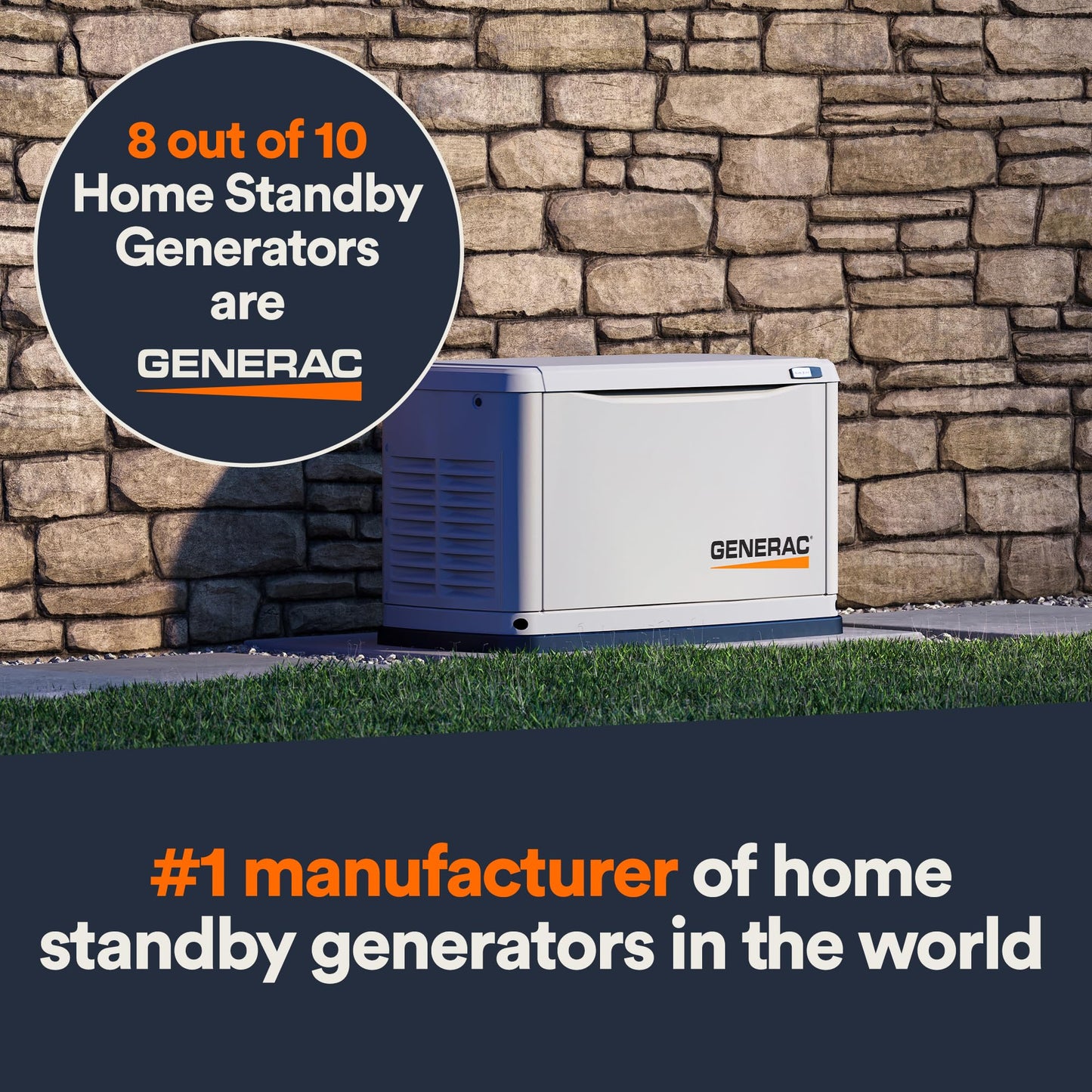 Generac 7291 26kW Air Cooled Guardian Series Home Standby Generator with 200-Amp Transfer Switch - Comprehensive Protection - Smart Controls - Versatile Power - Wi-Fi Connectivity, Bisque