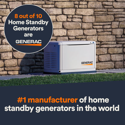 Generac 7291 26kW Air Cooled Guardian Series Home Standby Generator with 200-Amp Transfer Switch - Comprehensive Protection - Smart Controls - Versatile Power - Wi-Fi Connectivity, Bisque